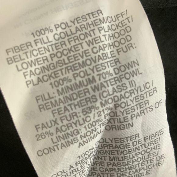 J Crew Down Filled Hooded Puffer Coat Jacket Faux Fur Trim Black SZ S - Picture 9 of 16